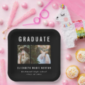 卒業写真数々のの白黒パーティー ペーパープレート (パーティー)