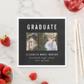 卒業写真数々のを白黒で入力 スタンダードランチョンナプキン (インサイチュ)