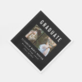 卒業写真数々のを白黒で入力 スタンダードランチョンナプキン (角)