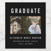 卒業写真数々のを白黒で入力 ワインラベル (シングルラベル)