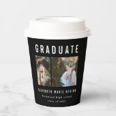 卒業写真数々のを白黒で入力 紙コップ (正面)