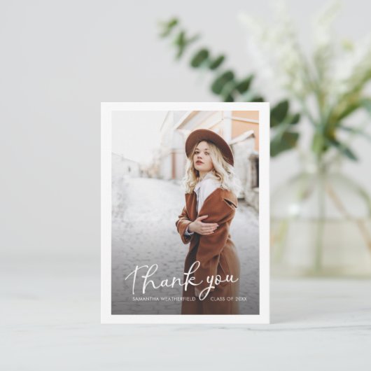 卒業写真数々の卒業モダンありがとう ポストカード (スタンド正面)