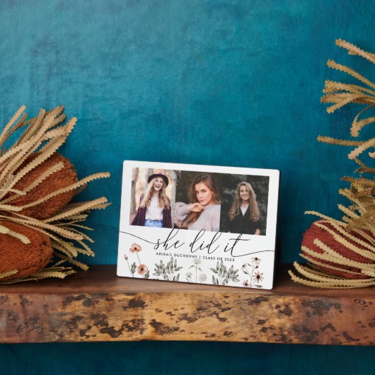 卒業写真数々の彼女はそれを行ったフローラ フォトプラーク (側面)