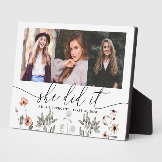 卒業写真数々の彼女はそれを行ったフローラ フォトプラーク (側面)