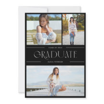 卒業写真数々の招待状グラードパーティーブラック