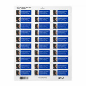 卒業写真王室のブルー&ホワイト差出人住所 ラベル (フルシート)