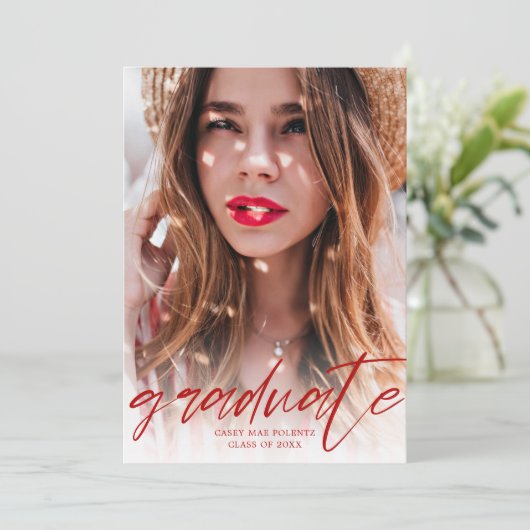 卒業写真発表の招待状のクラス 案内状 (スタンド正面)