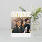 卒業写真発表箔はがき 箔招待状ポストカード (立ち正面)