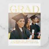 卒業写真発表箔はがき 箔招待状ポストカード (正面)