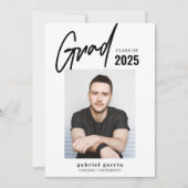 卒業写真白黒卒業パーティー 招待状 (正面)