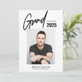 卒業写真白黒卒業パーティー 招待状 (スタンド正面)