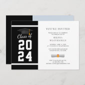 卒業写真白黒卒業パーティー 招待状 (正面/裏面)