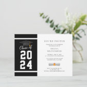 卒業写真白黒卒業パーティー 招待状 (スタンド正面)