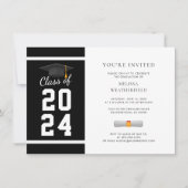 卒業写真白黒卒業パーティー 招待状 (正面)