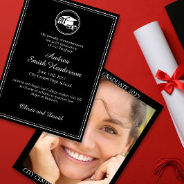 卒業写真白黒文字発表 招待状