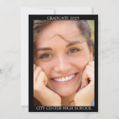 卒業写真白黒文字発表 招待状 (裏面)