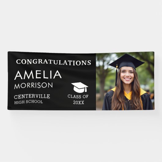 卒業写真白黒 横断幕 (横)