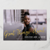 卒業写真素晴らし発表を待つ 箔招待状 (正面)