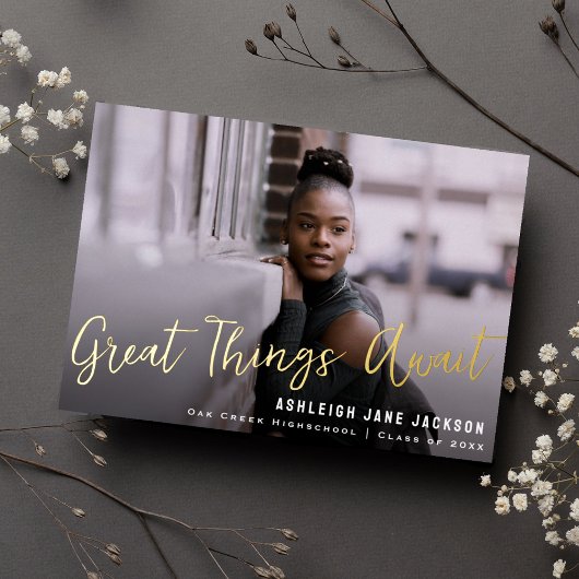 卒業写真素晴らし発表を待つ 箔招待状