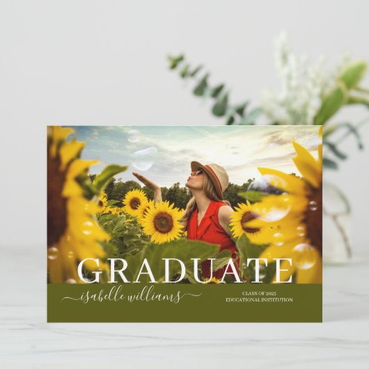卒業写真素朴ひまわり 案内状 (スタンド正面)