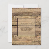 卒業写真素朴カントリー木材 サンキューカード (裏面)