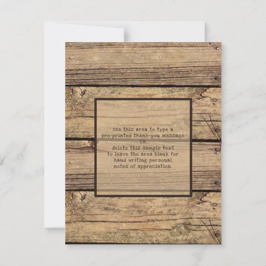 卒業写真素朴カントリー木材 サンキューカード (裏面)