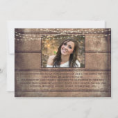 卒業写真素朴コラージュ木製ストリングライト 案内状 (裏面)