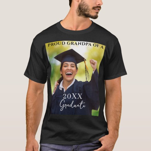 卒業写真自慢の祖父Tシャツ Tシャツ (正面)
