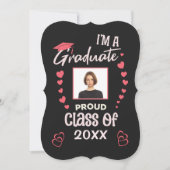 卒業写真誇りを持った卒業パーティーおもしろい 招待状 (正面)