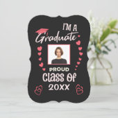 卒業写真誇りを持った卒業パーティーおもしろい 招待状 (スタンド正面)