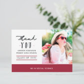 卒業写真赤と白サンキューカード サンキューカード (スタンド正面)