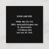 卒業写真連絡黒情報名 スクエア名刺 (裏面)