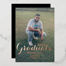 卒業写真金ゴールドはっきりした押し箔 箔招待状