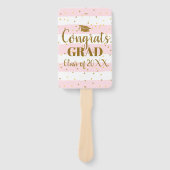 卒業写真金ゴールドグリッターストライププレイスホルダー ハンドファン (正面)