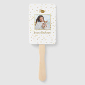 卒業写真金ゴールドグリッターストライププレイスホルダー ハンドファン (裏面)