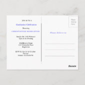 卒業写真金ゴールドブルーパーティー ポストカード (裏面)