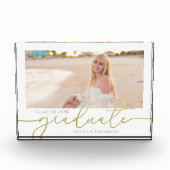 卒業写真金ゴールド書道台本 フォトブロック (正面)