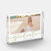 卒業写真金ゴールド書道台本 フォトブロック (左)