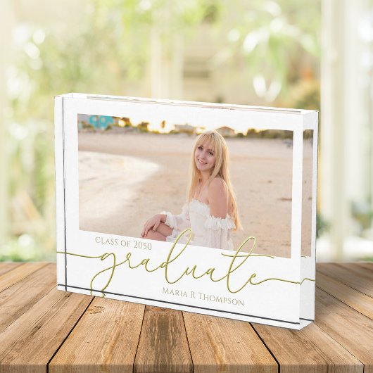 卒業写真金ゴールド書道台本 フォトブロック