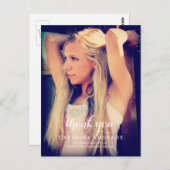 卒業写真高校書道ありがとう ポストカード (正面/裏面)