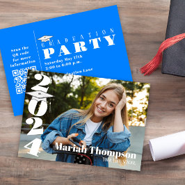 卒業写真2023年QrクラスBright Blue 招待状