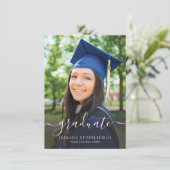 卒業写真2025 Navy Blue Gradパーティー 招待状 (スタンド正面)