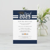 卒業写真2025 Navy Blue Gradパーティー 招待状 (スタンド正面)