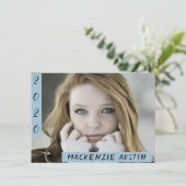 卒業写真2 |ライトブルーモダングラードパーティー 招待状 (スタンド正面)