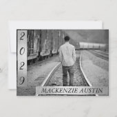 卒業写真2 |白黒キープサケ 招待状 (正面)