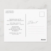 卒業写真3枚シンプル卒業モダン ポストカード (裏面)