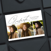 卒業写真3枚シンプル卒業モダン