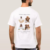 卒業写真4モダンパーソナライズされたエレガント枚 Tシャツ (裏面)