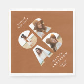 卒業写真4枚テラコッタパーソナライズされたモダンー スタンダードランチョンナプキン (正面)