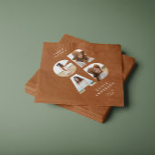 卒業写真4枚テラコッタパーソナライズされたモダンー スタンダードランチョンナプキン